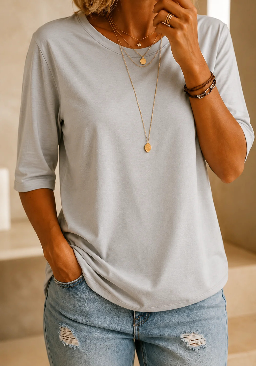 Harper™ - Relaxed Everyday Half-Sleeve Tee