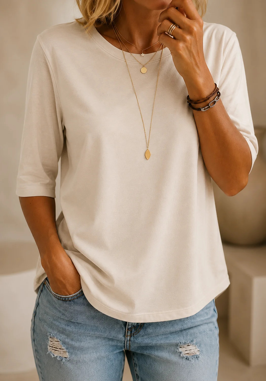 Harper™ - Relaxed Everyday Half-Sleeve Tee