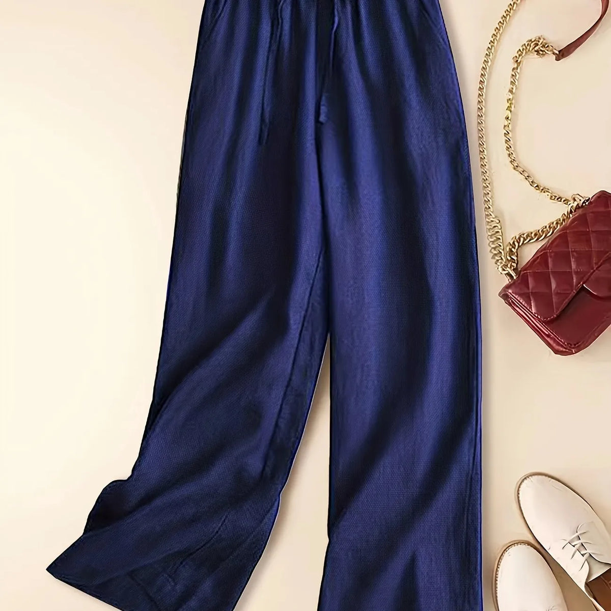 Relaxed Fit Pants with Drawstring