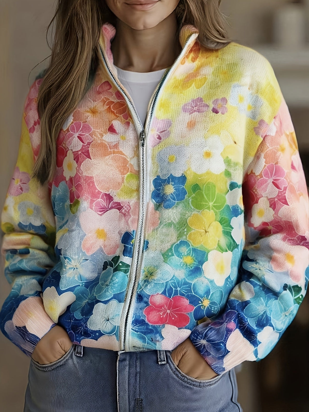 Augusta | Floral Watercolor Cardigan