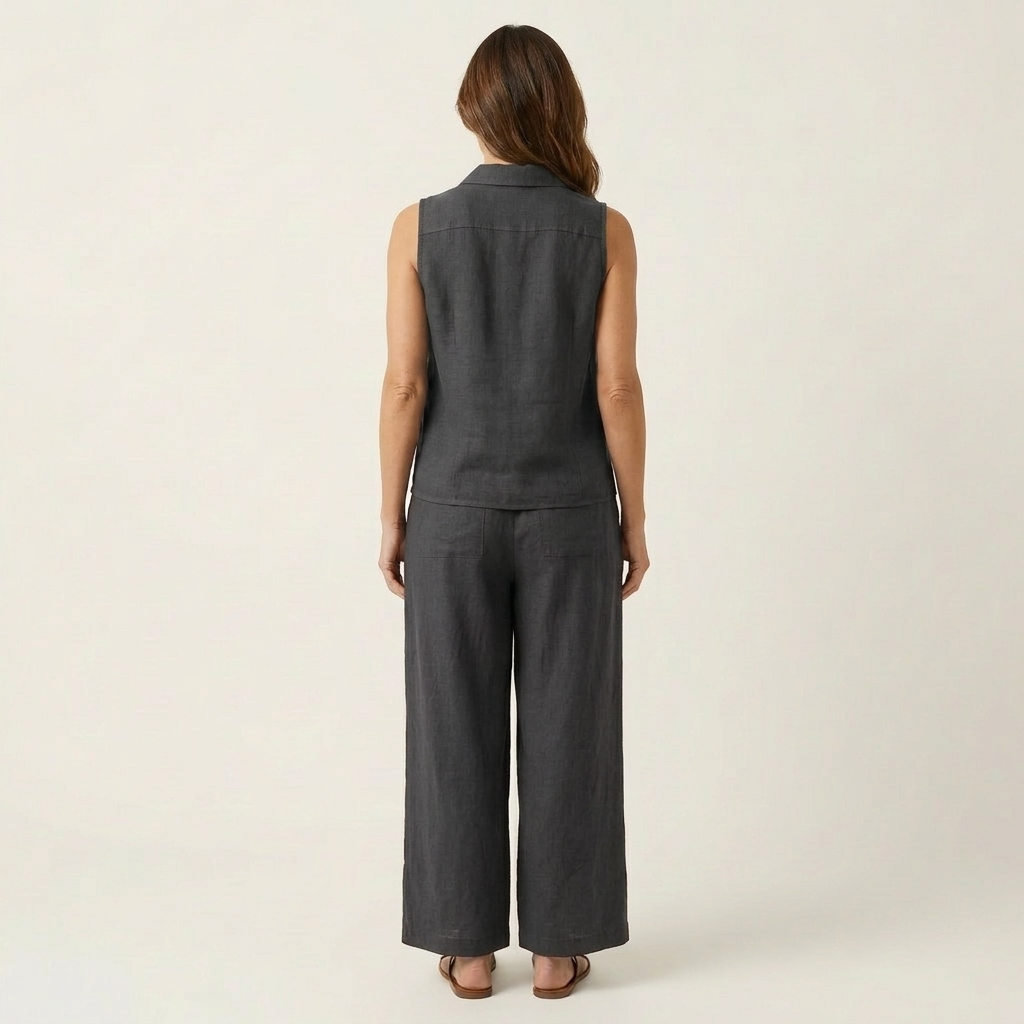 Wrap Top Set with Wide Pants