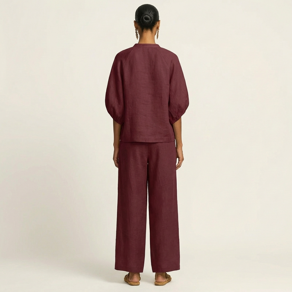 Puff Sleeve Zip Set