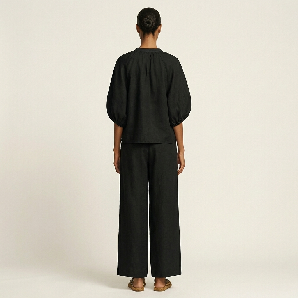 Puff Sleeve Zip Set