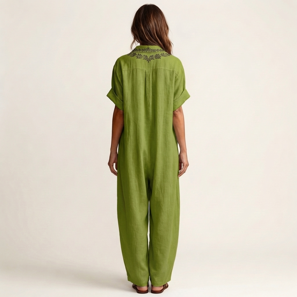 Maxi Embroidered Linen Dress