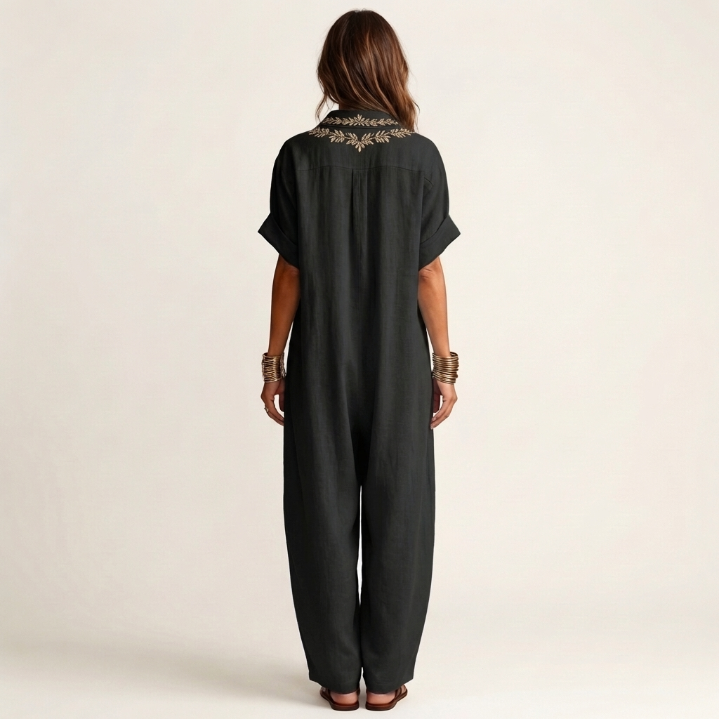 Maxi Embroidered Linen Dress