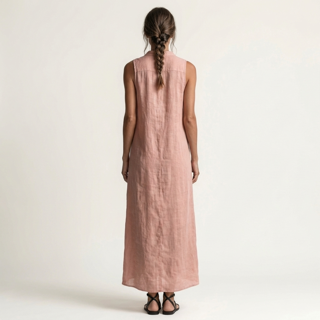 Hooded Linen Maxi Dress