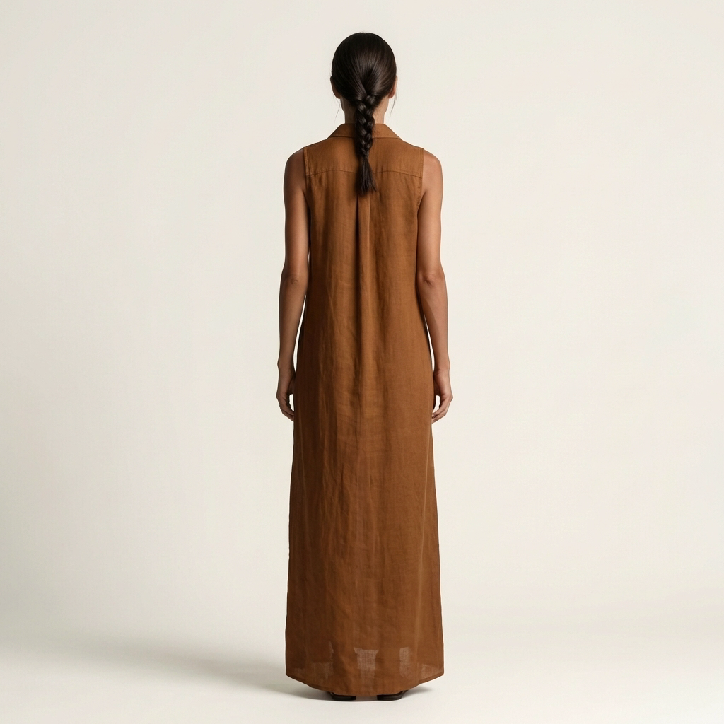 Hooded Linen Maxi Dress
