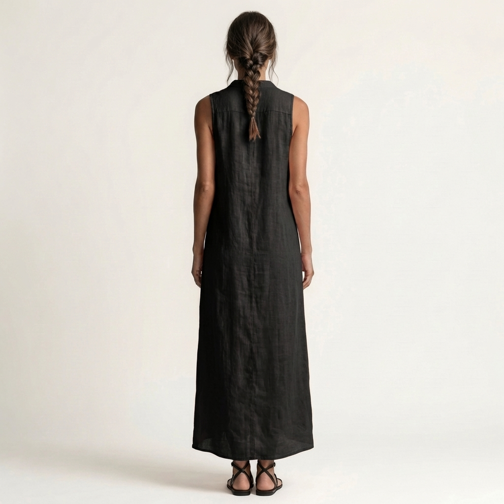 Hooded Linen Maxi Dress