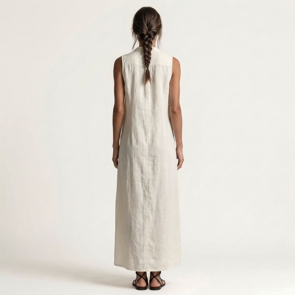 Hooded Linen Maxi Dress
