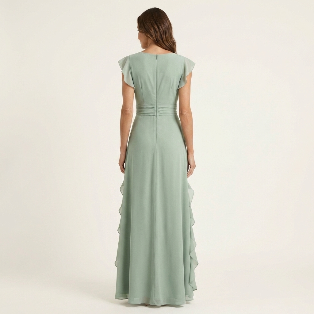 Maxi Dress with Crossed V-Neck