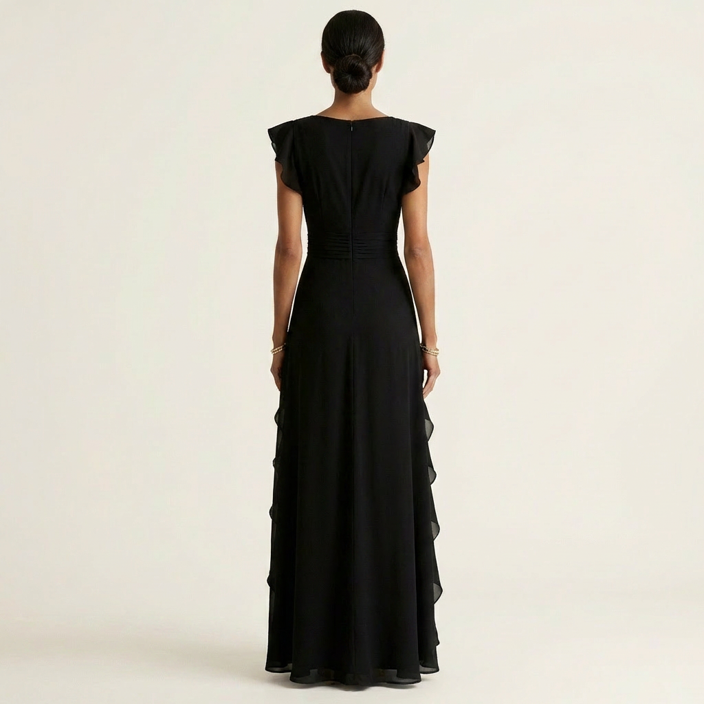 Maxi Dress with Crossed V-Neck