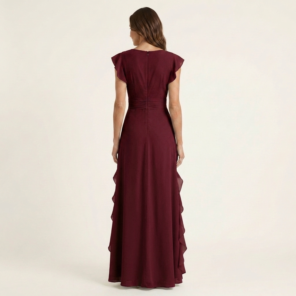 Maxi Dress with Crossed V-Neck