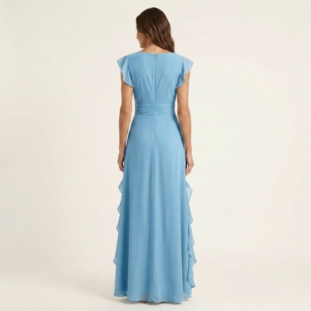 Maxi Dress with Crossed V-Neck