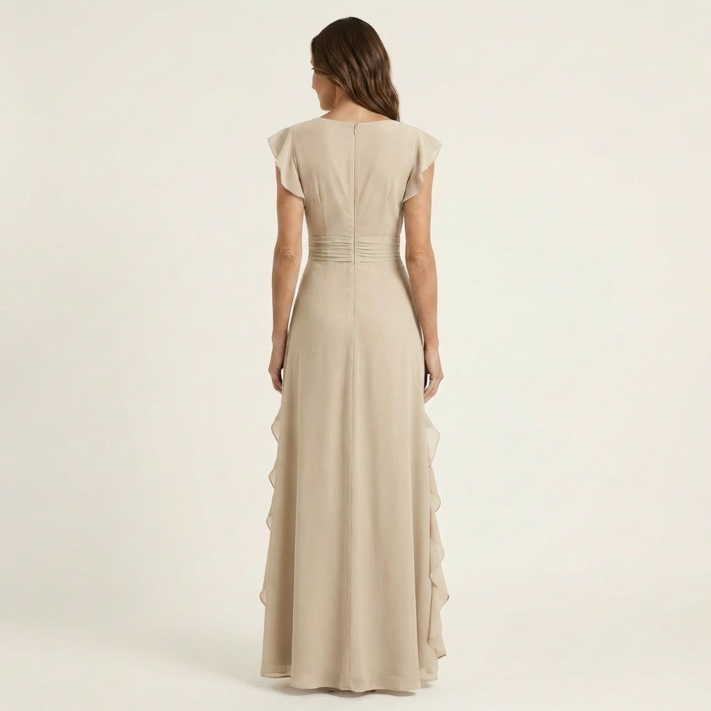 Maxi Dress with Crossed V-Neck