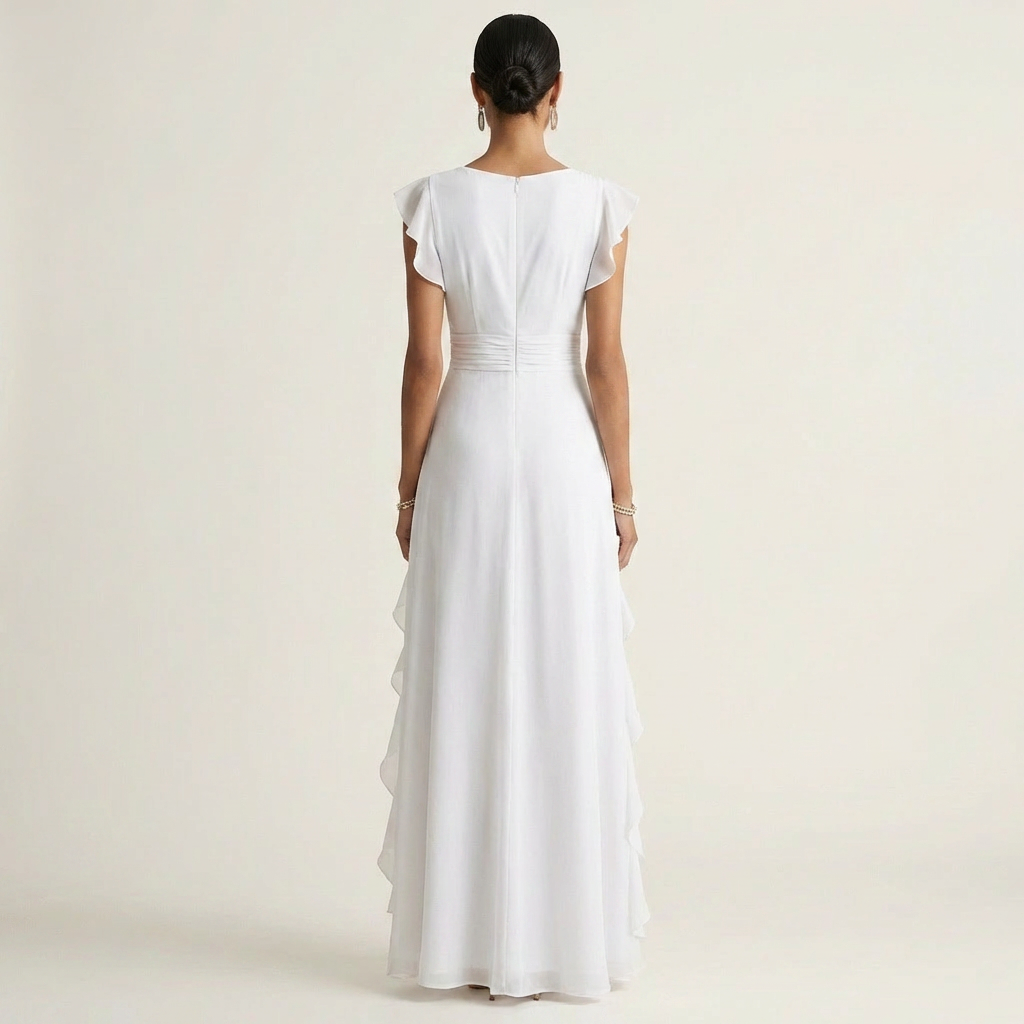 Maxi Dress with Crossed V-Neck