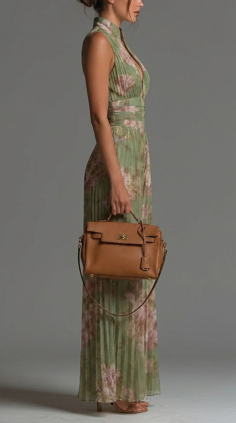 Rosie | Floral Chiffon Jumpsuit with Pleated Design