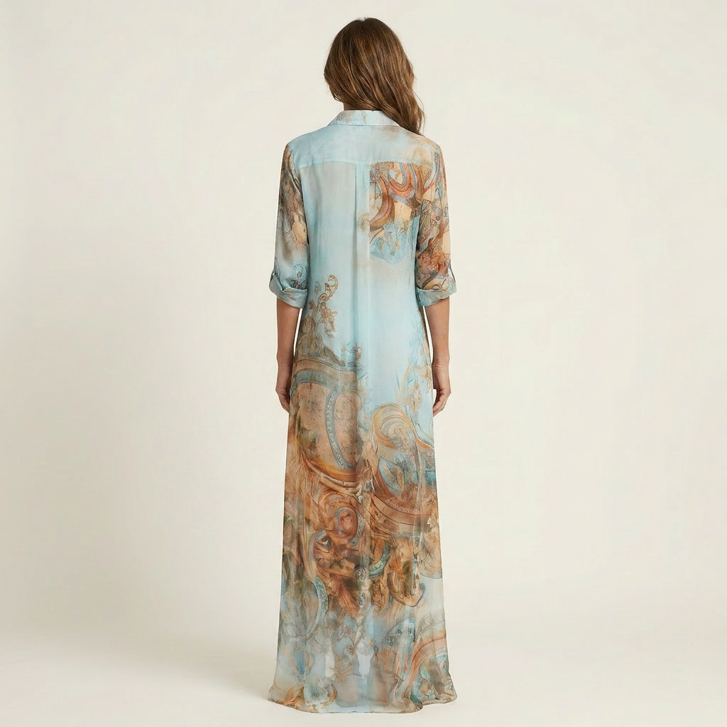 Maxi Shirt Dress in Silk